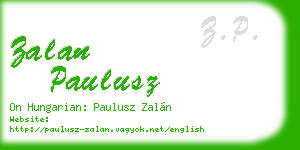 zalan paulusz business card